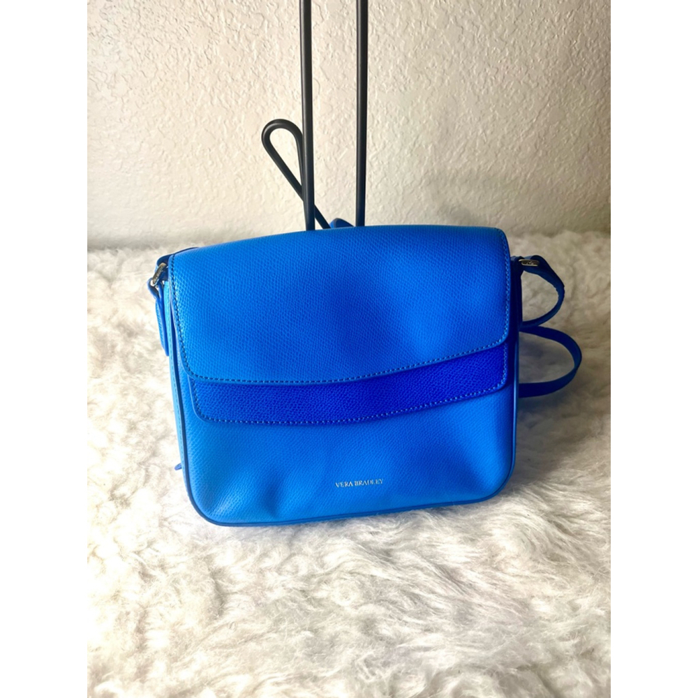 Vera Bradley Twice As Nice Crossbody Coastal Blue Genuine Leather Purse - Picture 2 of 12
